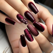 24Pcs/Set Sweet Love Fake Nail with Gradient French Press on Nails Reusable Short Full Cover Nail Tips for Women Wholesale