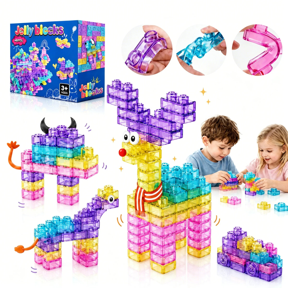 40-Piece Soft Sensory Building Blocks for Kids | Creative STEM Play Set