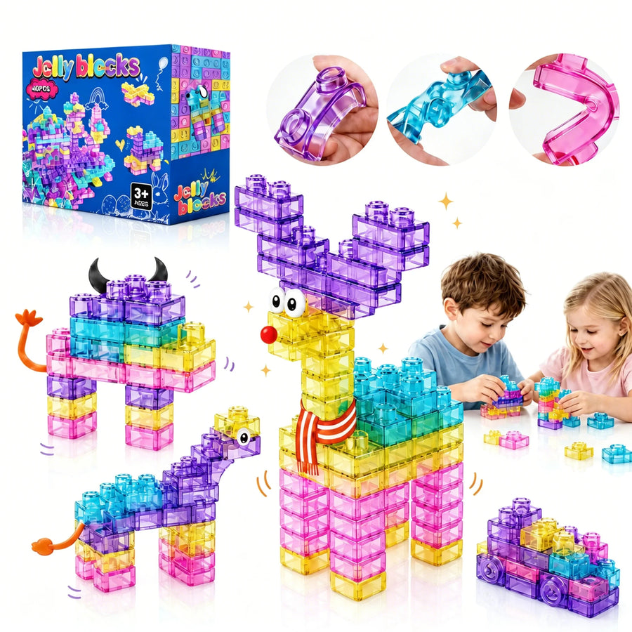 40-Piece Soft Sensory Building Blocks for Kids | Creative STEM Play Set