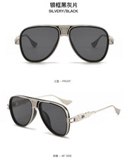 Luxury Steampunk Sunglasses Men Metal Square Pilot Shades UV400 Brand Dseigner Retro Popular