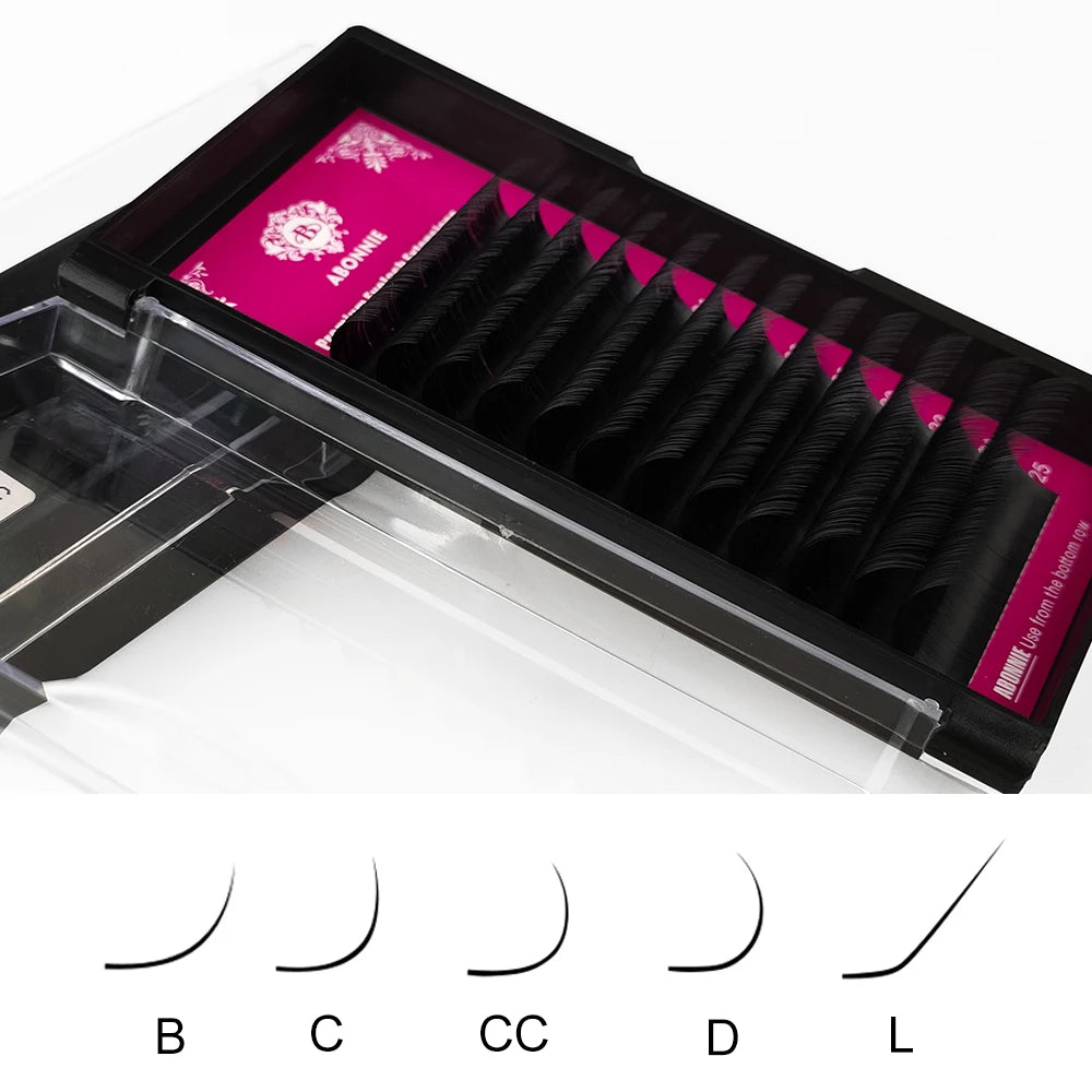 Abonnie B/C/CC/D Classic Individual Eyelashes Extensions Fluffy Volume Lashes Supply All Size