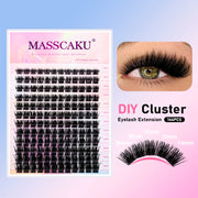 YUANZHIJIE DIY 120 PCS Cluster Lashes 3D Natural Bunch 8-16mm D Curl Segmented Beam Individual Mink Tufted Eyelash Fine Lash Tip