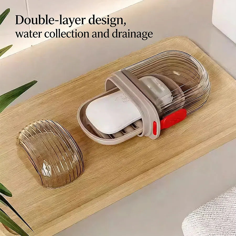 1pc Portable Travel Soap Box with Lid, Portable Sealed Drain Soap Container, Suitable for Travel and Outdoor Leisure.