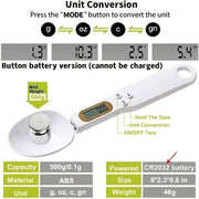 Electronic Kitchen Scale 500g 0.1g LCD Digital Measuring Food Digital Spoon Scale Mini Kitchen Tool