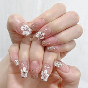 24Pcs/Set Sweet Love Fake Nail with Gradient French Press on Nails Reusable Short Full Cover Nail Tips for Women Wholesale