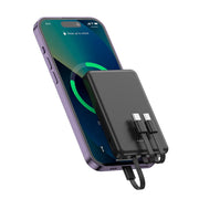 Mini 5000mAh Power Bank – 3 Built-In Charging Cables | Compact Portable Charger