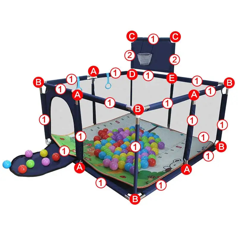 IMBABY Baby Playpen Gray Baby Activity Fence Large Baby Playground Safety Activities for Babies Games Park Playpen for Children