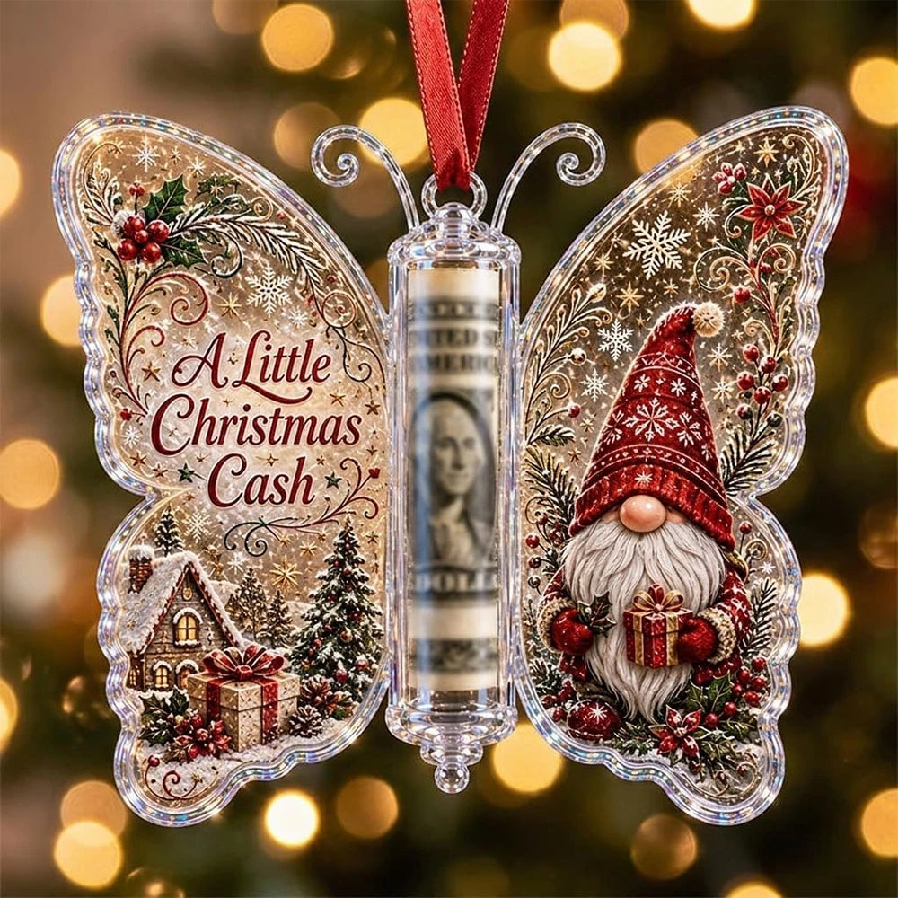Christmas Cash Gift Butterfly Ornament – Creative Money Holder for Christmas Trees