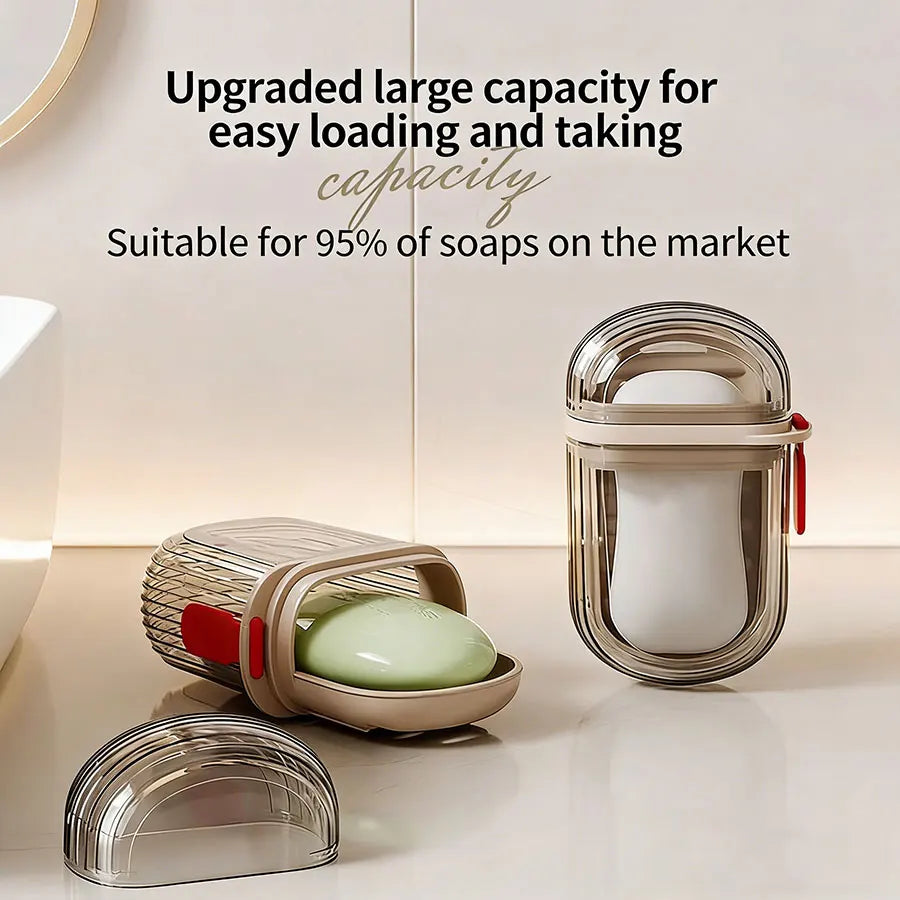 1pc Portable Travel Soap Box with Lid, Portable Sealed Drain Soap Container, Suitable for Travel and Outdoor Leisure.