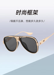 Luxury Steampunk Sunglasses Men Metal Square Pilot Shades UV400 Brand Dseigner Retro Popular