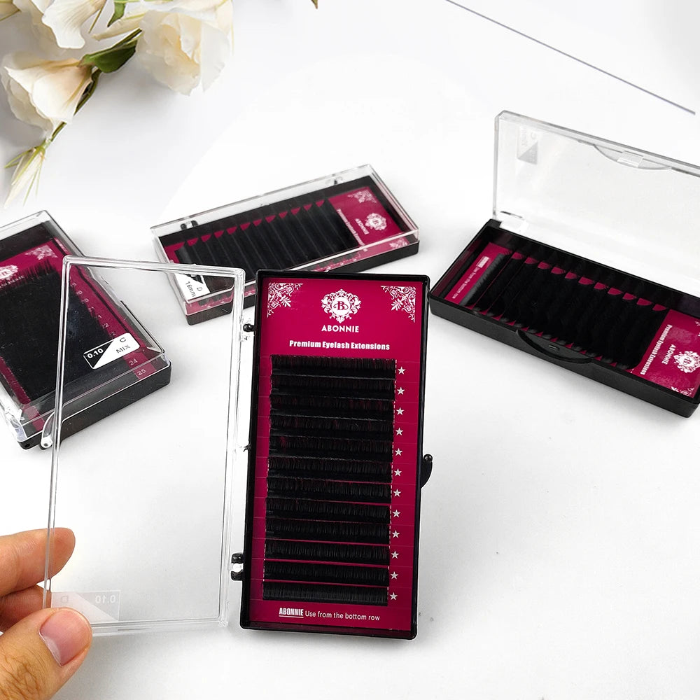 Abonnie B/C/CC/D Classic Individual Eyelashes Extensions Fluffy Volume Lashes Supply All Size