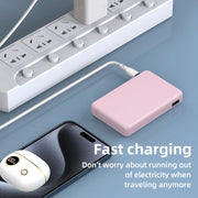 Mini 5000mAh Power Bank – 3 Built-In Charging Cables | Compact Portable Charger