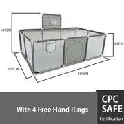 IMBABY Baby Playpen Gray Baby Activity Fence Large Baby Playground Safety Activities for Babies Games Park Playpen for Children
