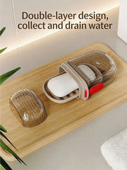 1pc Portable Travel Soap Box with Lid, Portable Sealed Drain Soap Container, Suitable for Travel and Outdoor Leisure.