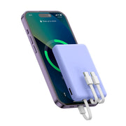 Mini 5000mAh Power Bank – 3 Built-In Charging Cables | Compact Portable Charger