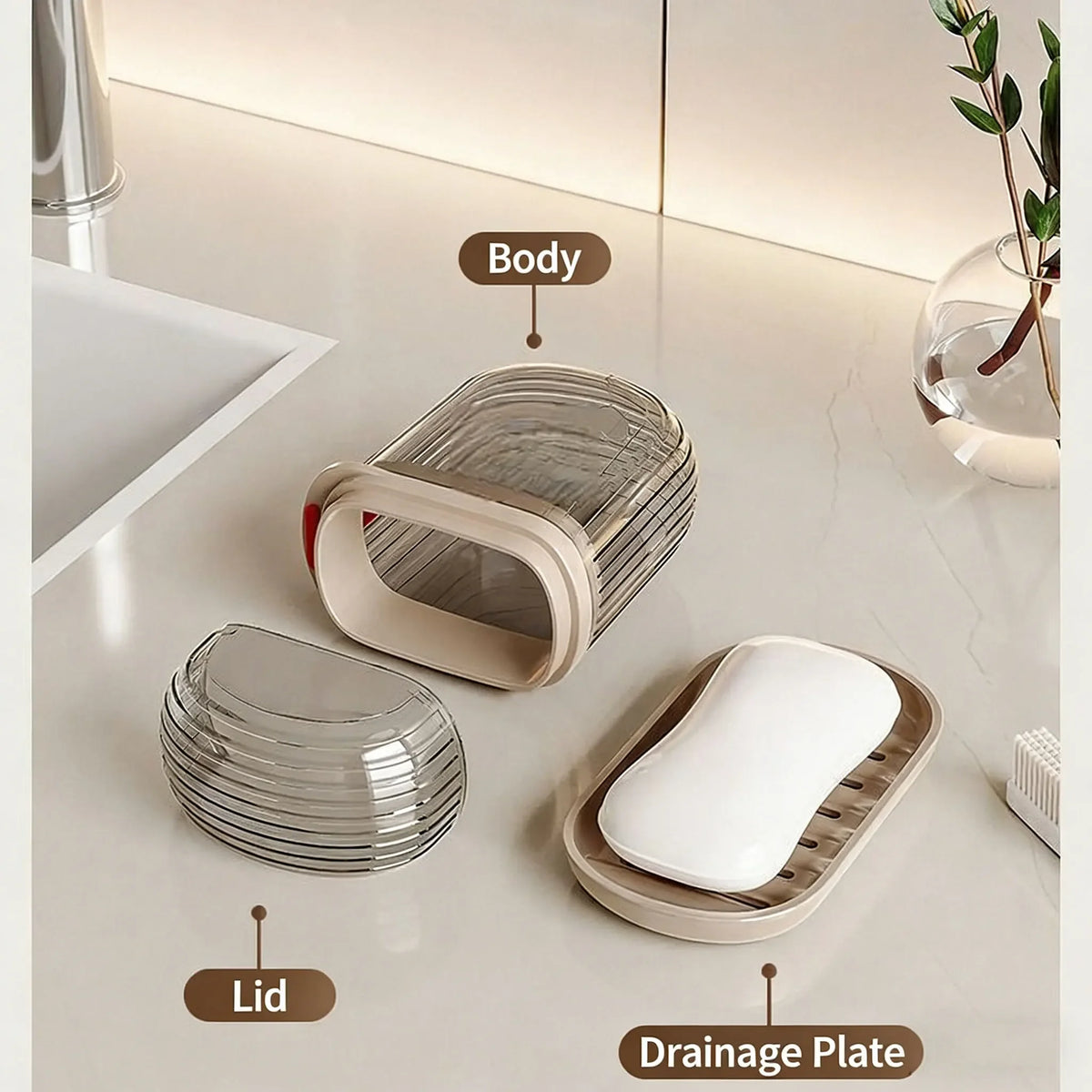 1pc Portable Travel Soap Box with Lid, Portable Sealed Drain Soap Container, Suitable for Travel and Outdoor Leisure.