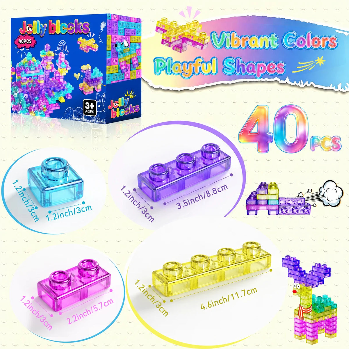40-Piece Soft Sensory Building Blocks for Kids | Creative STEM Play Set