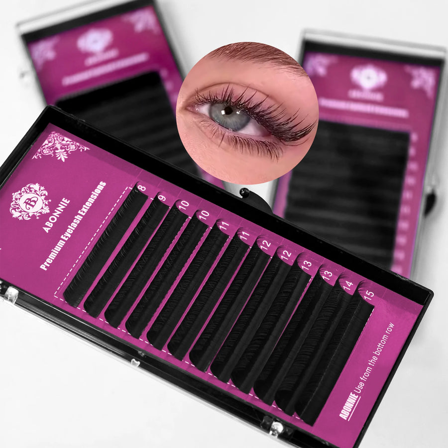 Abonnie B/C/CC/D Classic Individual Eyelashes Extensions Fluffy Volume Lashes Supply All Size