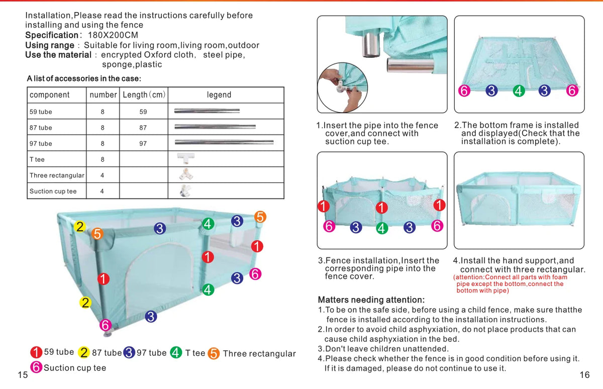 IMBABY Baby Playpen Gray Baby Activity Fence Large Baby Playground Safety Activities for Babies Games Park Playpen for Children