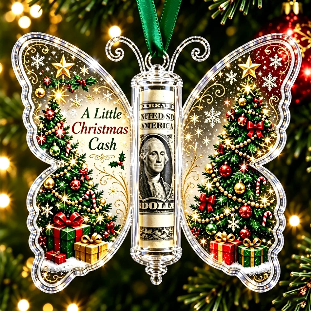 Christmas Cash Gift Butterfly Ornament – Creative Money Holder for Christmas Trees