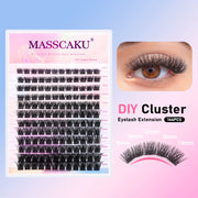 YUANZHIJIE DIY 120 PCS Cluster Lashes 3D Natural Bunch 8-16mm D Curl Segmented Beam Individual Mink Tufted Eyelash Fine Lash Tip