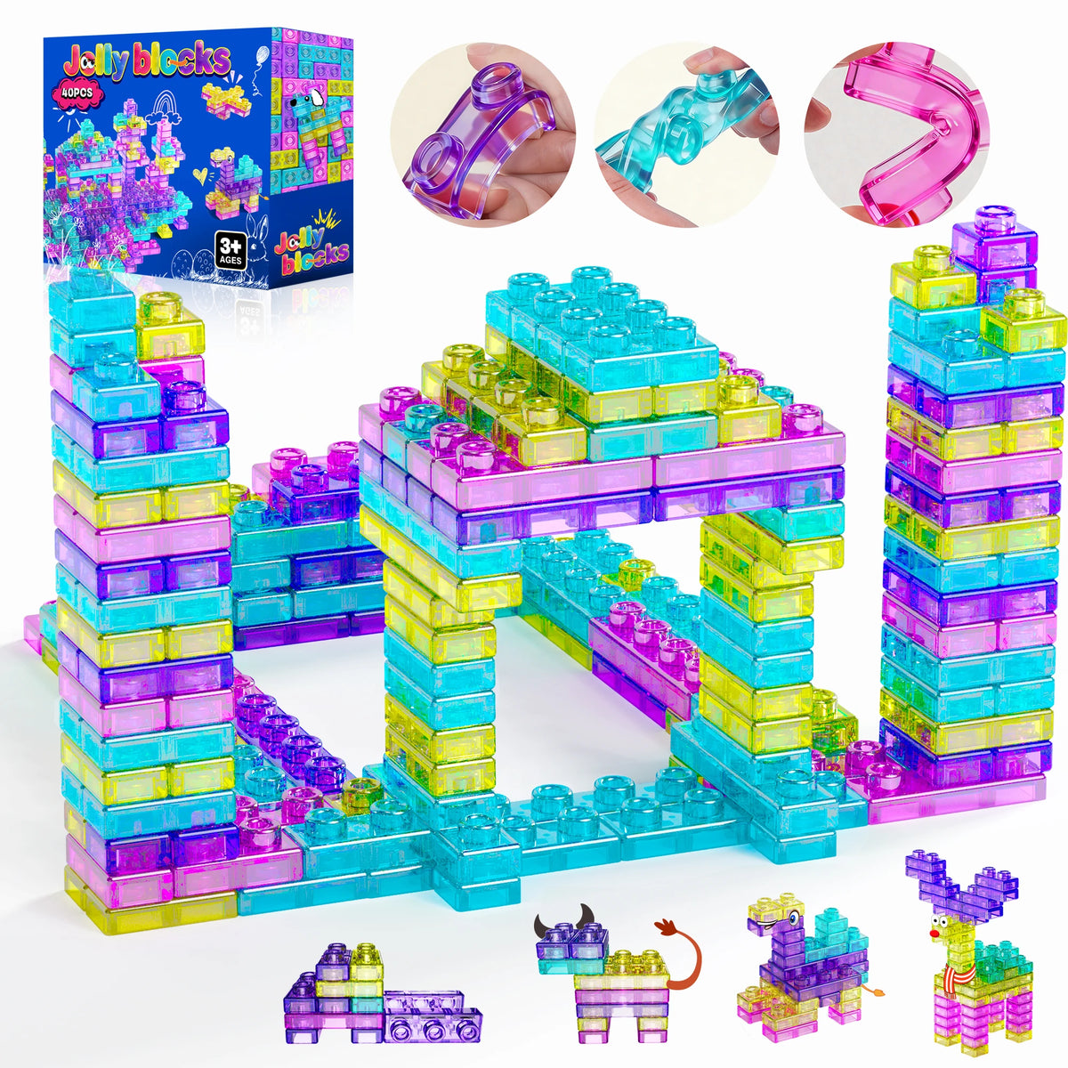 40-Piece Soft Sensory Building Blocks for Kids | Creative STEM Play Set