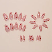24Pcs/Set Sweet Love Fake Nail with Gradient French Press on Nails Reusable Short Full Cover Nail Tips for Women Wholesale