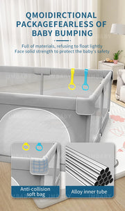 IMBABY Baby Playpen Gray Baby Activity Fence Large Baby Playground Safety Activities for Babies Games Park Playpen for Children