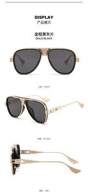 Luxury Steampunk Sunglasses Men Metal Square Pilot Shades UV400 Brand Dseigner Retro Popular