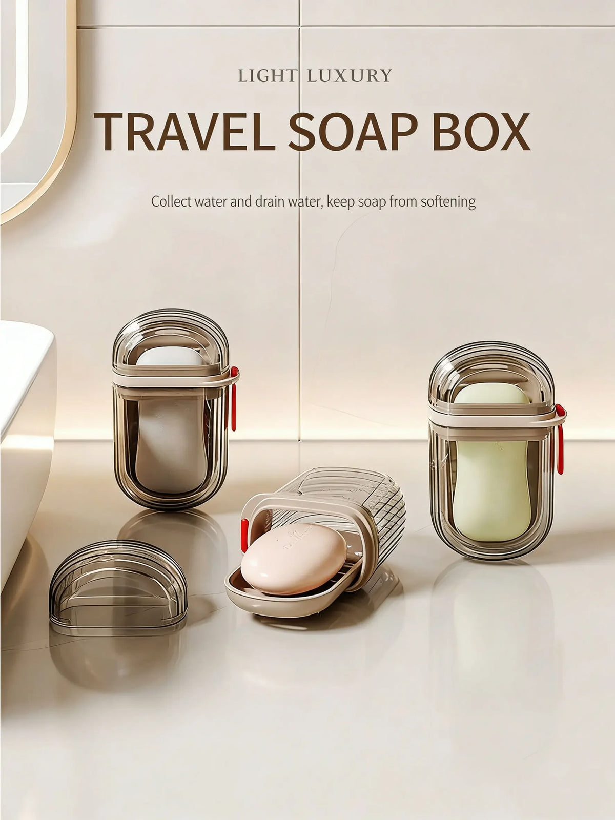 1pc Portable Travel Soap Box with Lid, Portable Sealed Drain Soap Container, Suitable for Travel and Outdoor Leisure.