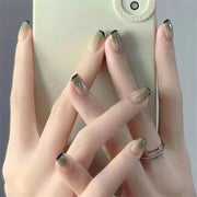 24Pcs/Set Wearing Short Fake Nails for Girls Press on Nail Tips Full Cover Acrylic with Diamonds False Nails Art Free Shipping