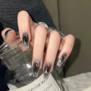 24Pcs/Set Sweet Love Fake Nail with Gradient French Press on Nails Reusable Short Full Cover Nail Tips for Women Wholesale