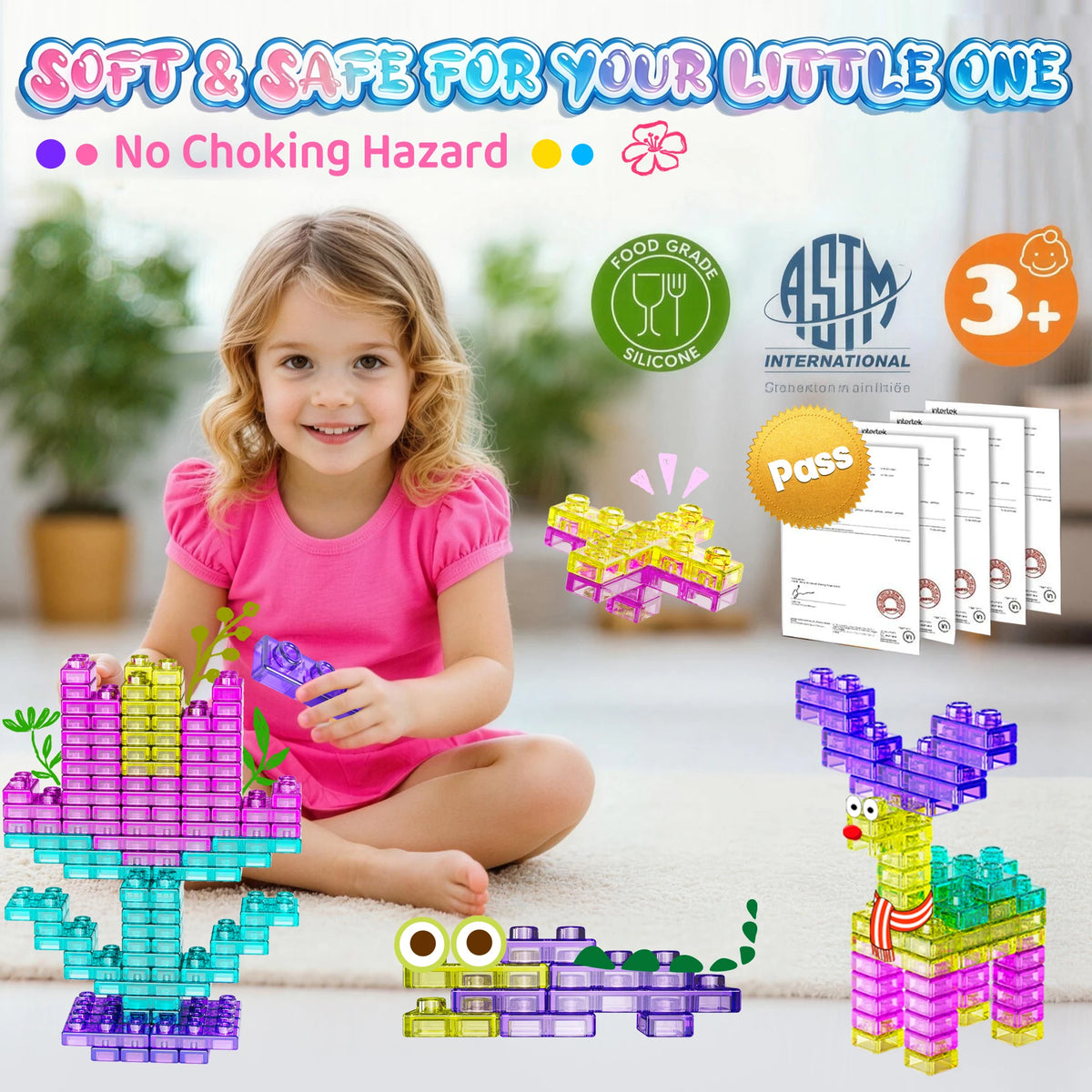 40-Piece Soft Sensory Building Blocks for Kids | Creative STEM Play Set