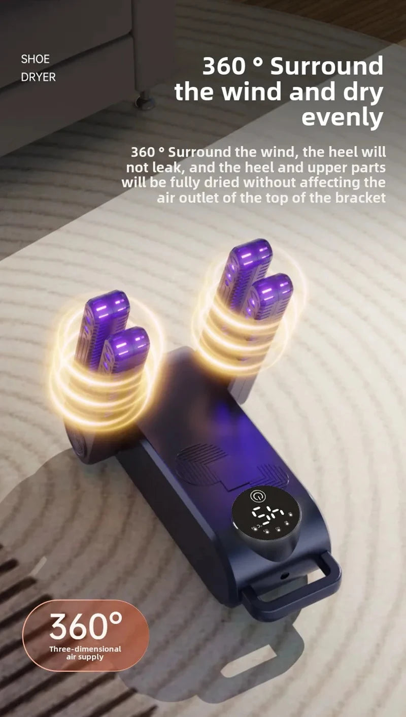 Smart Shoe Dryer | UV Deodorizing, Antibacterial, Multi-speed Timing Contro,l Home Dryer Disinfectant