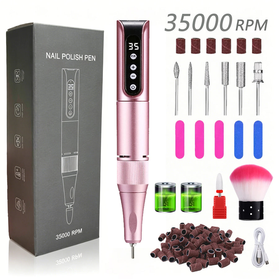 Portable Electric Nail Drill, USB Powered, Professional Electric Nail File Kit, Suitable For Acrylic & Gel Nails - Easy Manicure & Polishing - Efficient & Easy-To-Use Nail Care Tool, Nail Polishing & Shaping Tool, Suitable Fo