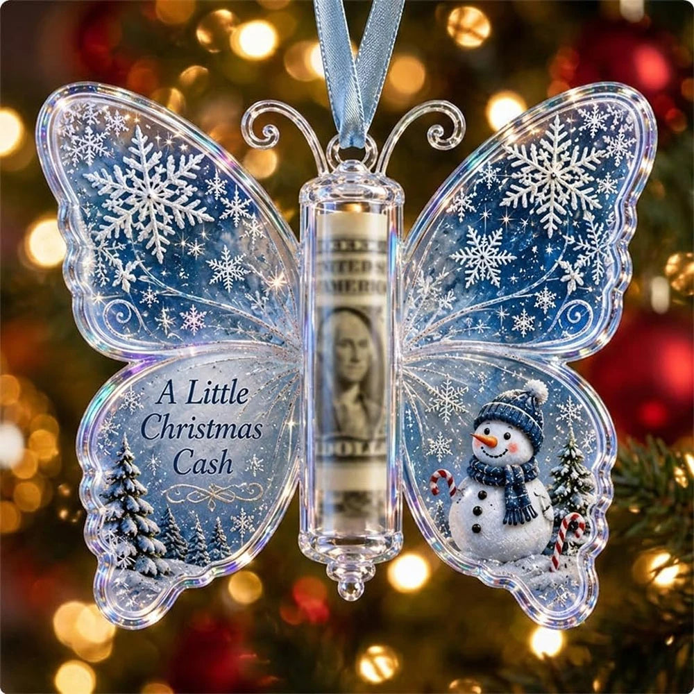Christmas Cash Gift Butterfly Ornament – Creative Money Holder for Christmas Trees
