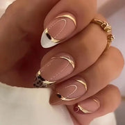 24Pcs/Set Sweet Love Fake Nail with Gradient French Press on Nails Reusable Short Full Cover Nail Tips for Women Wholesale