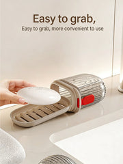 1pc Portable Travel Soap Box with Lid, Portable Sealed Drain Soap Container, Suitable for Travel and Outdoor Leisure.