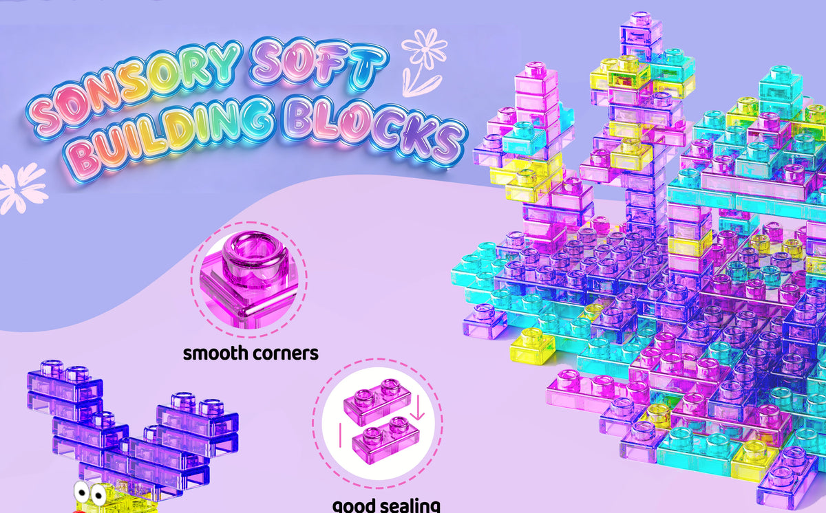 40-Piece Soft Sensory Building Blocks for Kids | Creative STEM Play Set