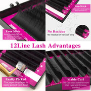 Abonnie B/C/CC/D Classic Individual Eyelashes Extensions Fluffy Volume Lashes Supply All Size