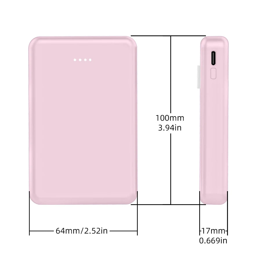 Mini 5000mAh Power Bank – 3 Built-In Charging Cables | Compact Portable Charger