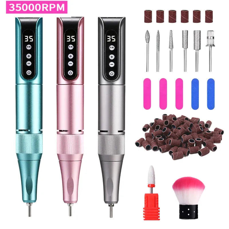 Portable Electric Nail Drill, USB Powered, Professional Electric Nail File Kit, Suitable For Acrylic & Gel Nails - Easy Manicure & Polishing - Efficient & Easy-To-Use Nail Care Tool, Nail Polishing & Shaping Tool, Suitable Fo