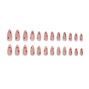 24Pcs/Set Sweet Love Fake Nail with Gradient French Press on Nails Reusable Short Full Cover Nail Tips for Women Wholesale