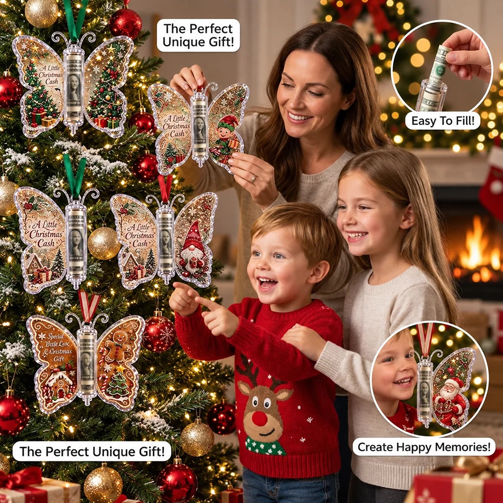 Christmas Cash Gift Butterfly Ornament – Creative Money Holder for Christmas Trees