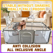 IMBABY Baby Playpen Gray Baby Activity Fence Large Baby Playground Safety Activities for Babies Games Park Playpen for Children