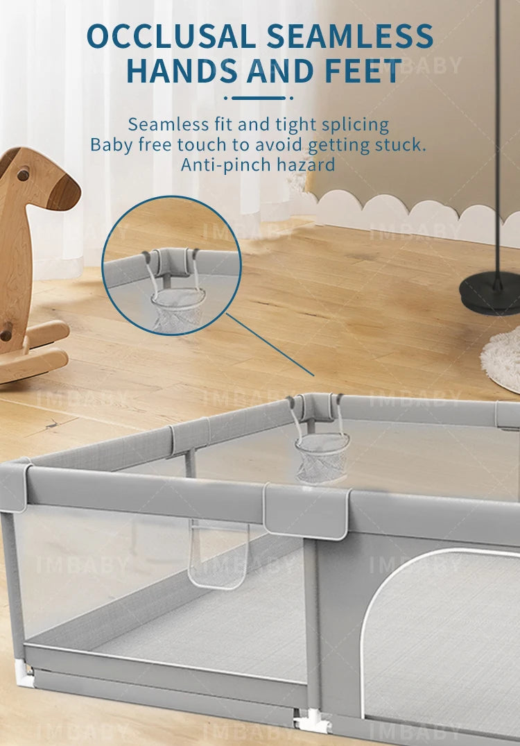 IMBABY Baby Playpen Gray Baby Activity Fence Large Baby Playground Safety Activities for Babies Games Park Playpen for Children