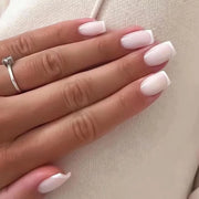 24Pcs/Set Sweet Love Fake Nail with Gradient French Press on Nails Reusable Short Full Cover Nail Tips for Women Wholesale
