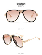 Luxury Steampunk Sunglasses Men Metal Square Pilot Shades UV400 Brand Dseigner Retro Popular