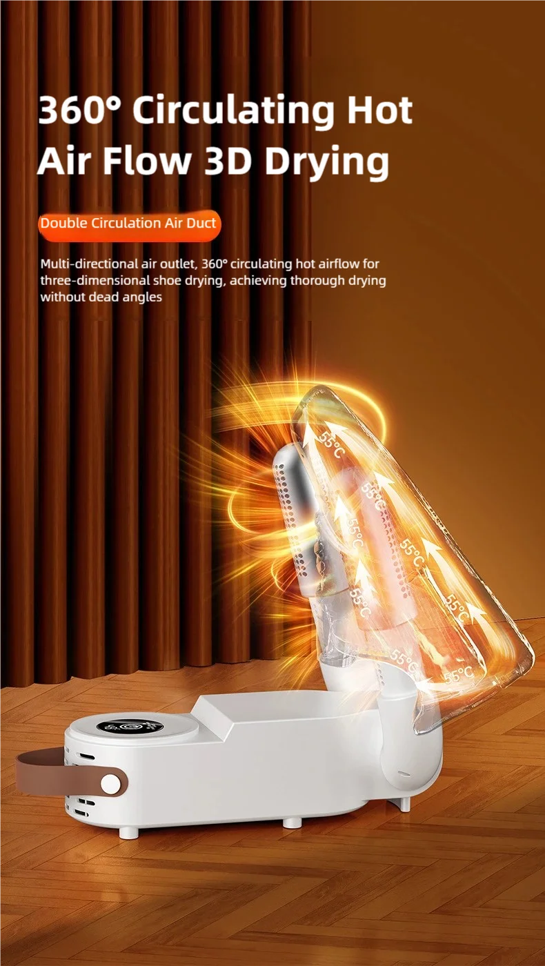 Foldable Shoe Dryer Fast Heating Sterilization Heater Socks Dryer Shoe Hot Air Deodorizing Dehumidifier