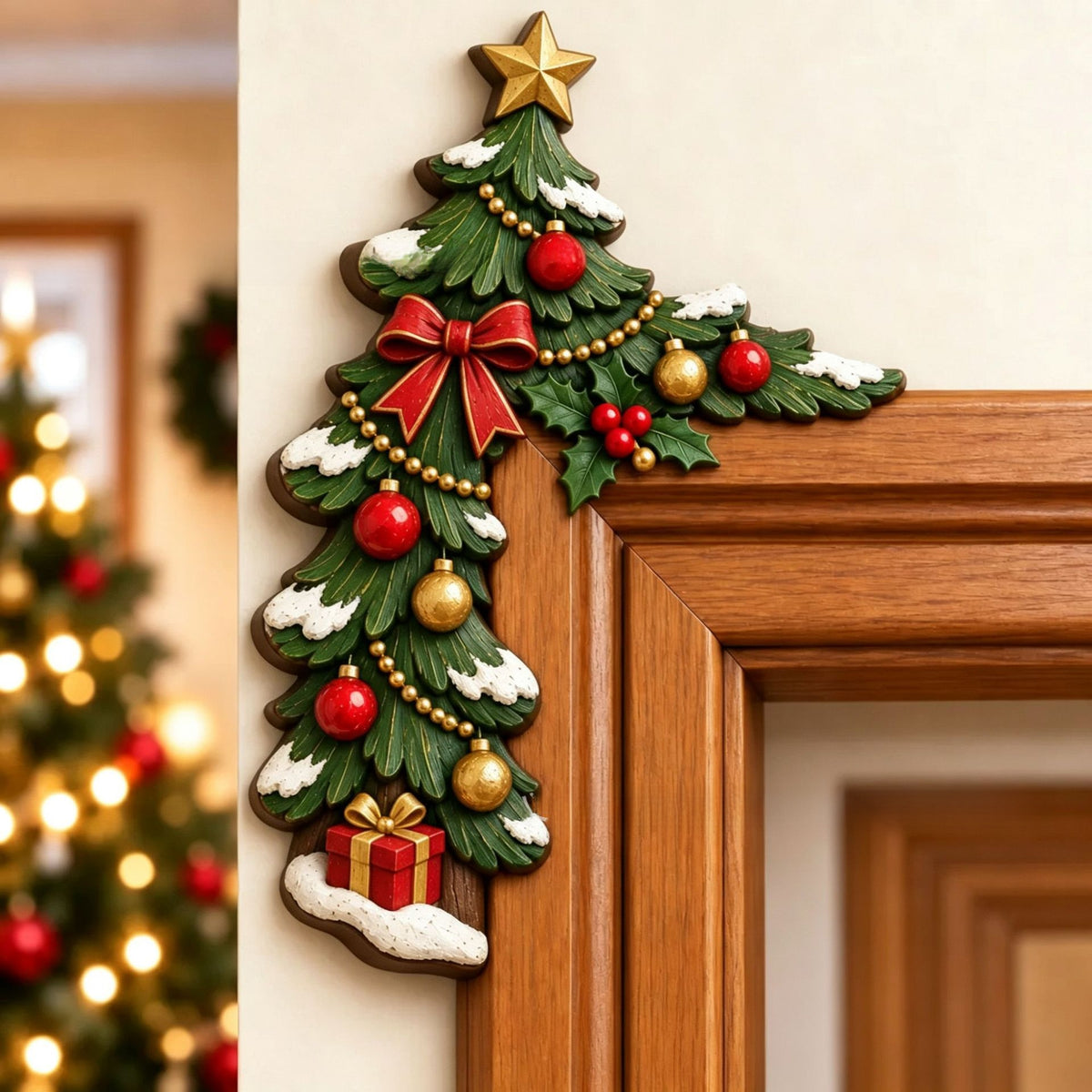 Christmas Peekaboo Door Frame Corner Decor